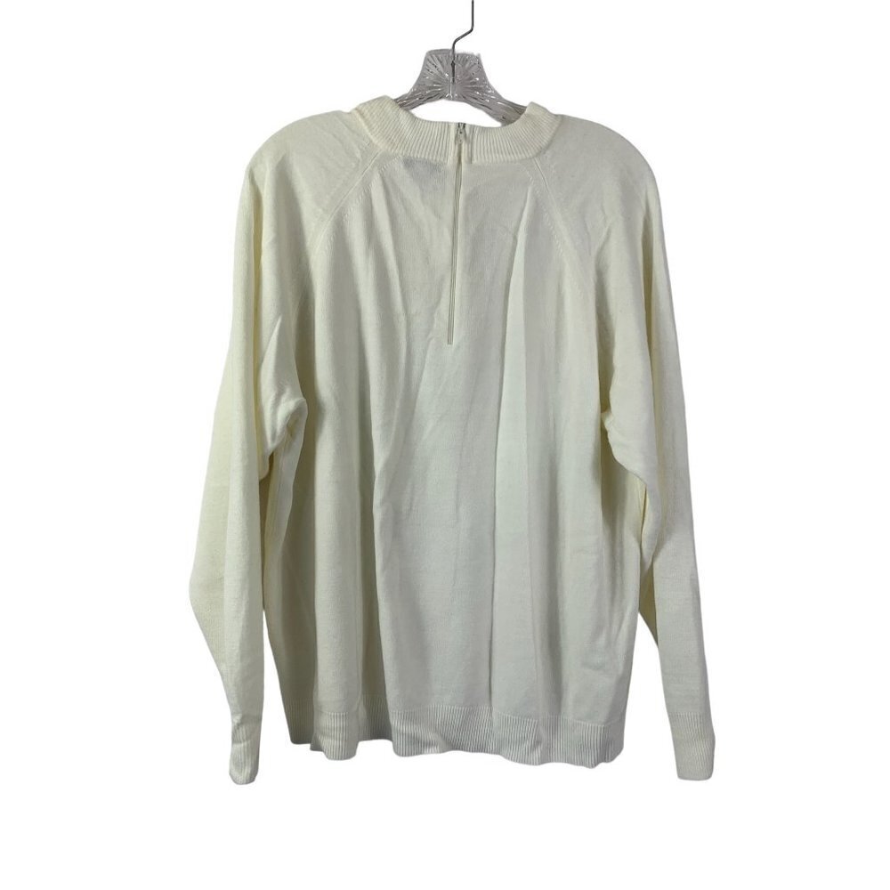 Hampshire Studio Women's Cream Mock Neck Top - Picture 2 of 5